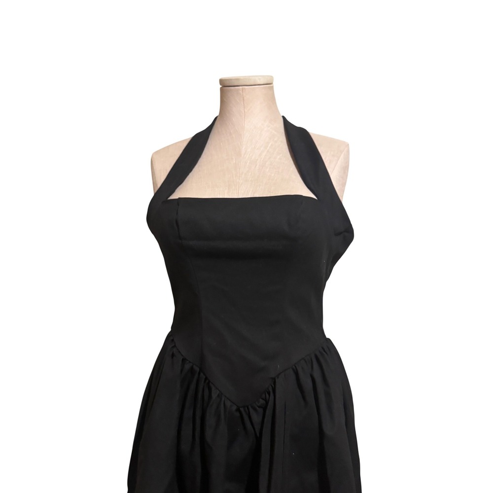 Showpo Black Halter Neck Corset Basque Waist Midi Dress size 2  milkmaid Goth - Picture 3 of 11